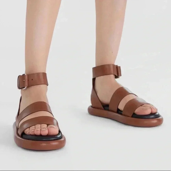 Porenza Schouler Pipe Leather Sandals 6.5 (37) - Picture 1 of 12